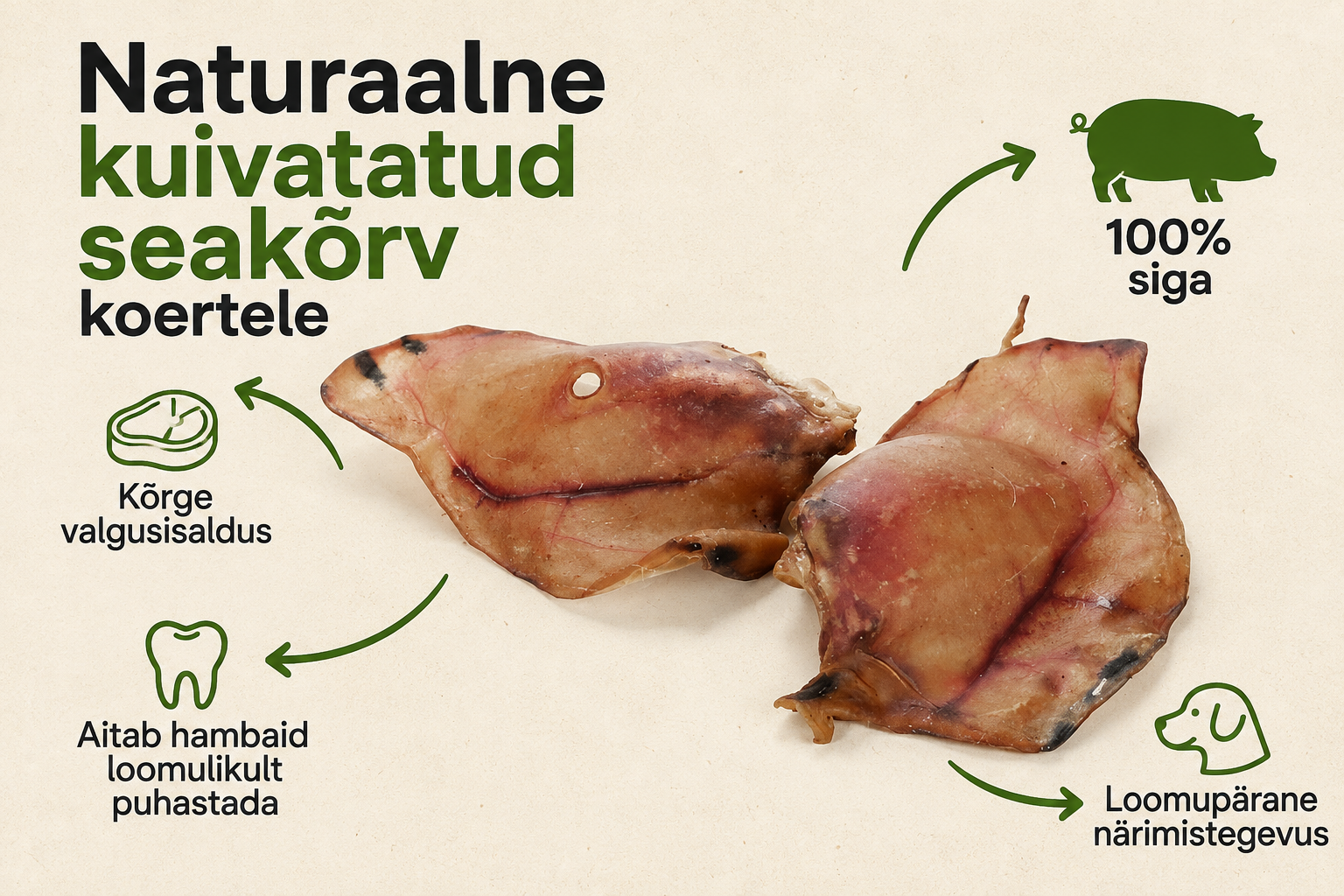 Kuivatatud seakõrv / tk - Pilt 2