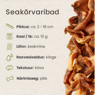 Naturaalsed kuivatatud seakõrvaribad koerale – 100% seast valmistatud närimismaius