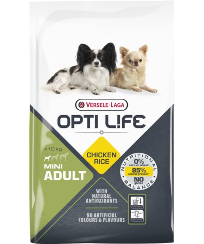 Opti Life Adult Mini koeratoit,  kana/riis