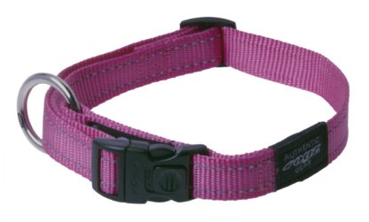 Kaelarihm Fanbelt 20mm/34-56cm, roosa-helkuriga