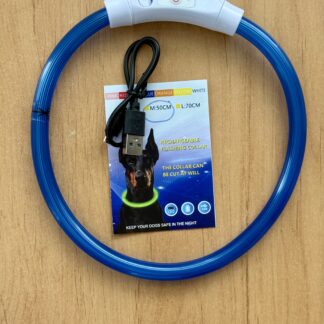 Vilkuv-kaelarihm Flash light ring USB 50cm, sinine