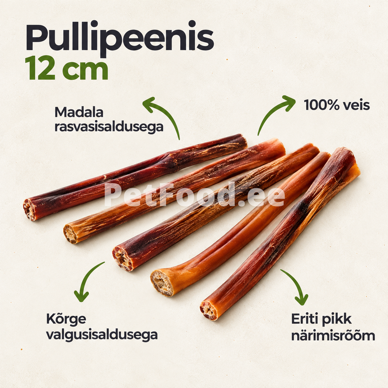 Pullipeenis 12 cm – valgurikas ja madala rasvasisaldusega närimismaius
