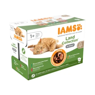 IAMS- kassikonserv- Delights täiskasvanutele, erinevad lihad - maakollektsioon tarretises 85g