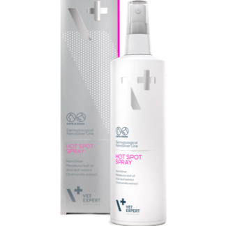 VetExpert Hot Spot Spray 100 ml – nanohõbeda, aaloe ja pantenooliga nahahooldussprei koertele ja kassidele